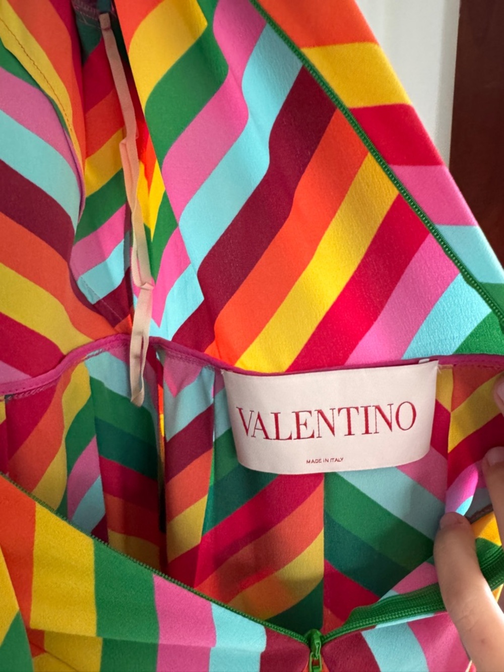Valentino Rainbow Chevron Dress - Picture 3 of 11